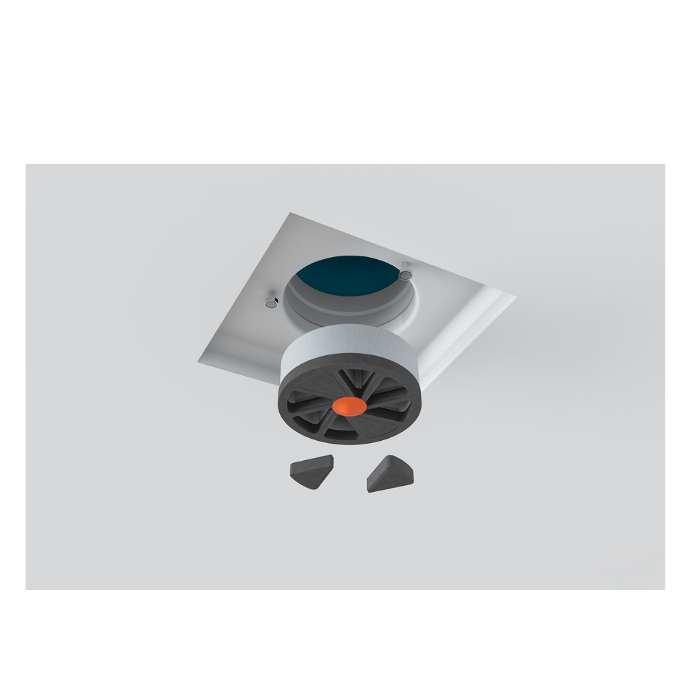 Ergovent Kvadro 100 - 100MM (4" Inch) | White Square Frameless Diffuser