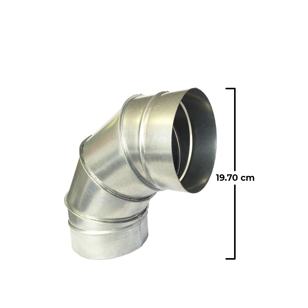 Galvanized Steel Round Duct 90 Degrees Elbow - 100MM / 150MM / 200MM / 250MM / 300MM