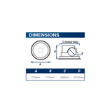 Ventair Ceiling Exhaust Fan with Removalble Fascia & 10W LED - Olson 200 | w/ Built in Backdraft Stopper
