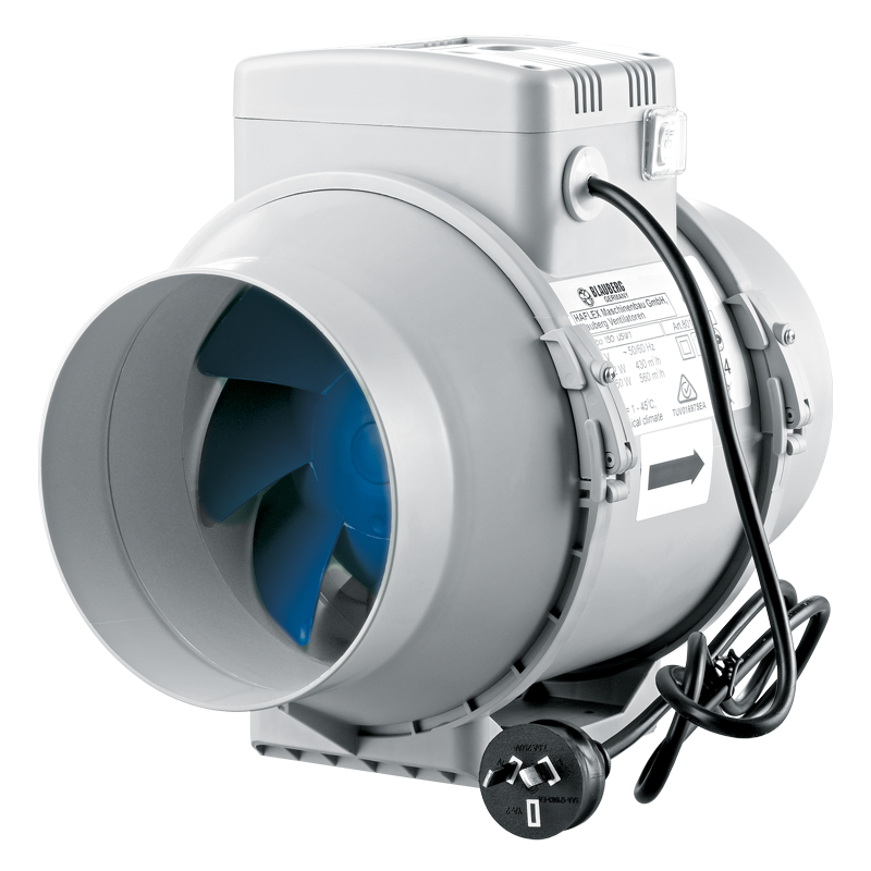 Blauberg Turbo Mixed Flow Inline AC Exhaust Fan - 150MM (6" Inch) | 2 Speed