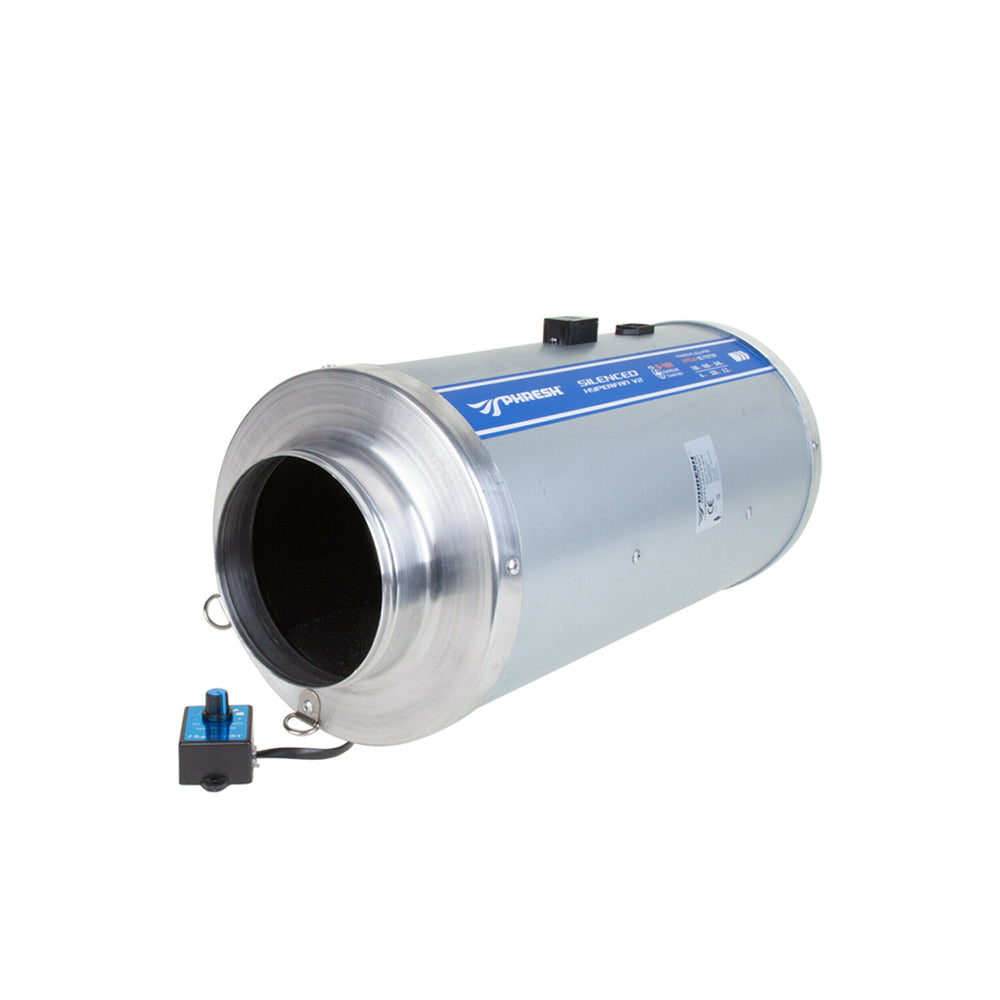Phresh Silenced EC Hyperfan v2 w/ Speed Controller - 200MM (8" Inch) | 1230 M3/H | IPX2