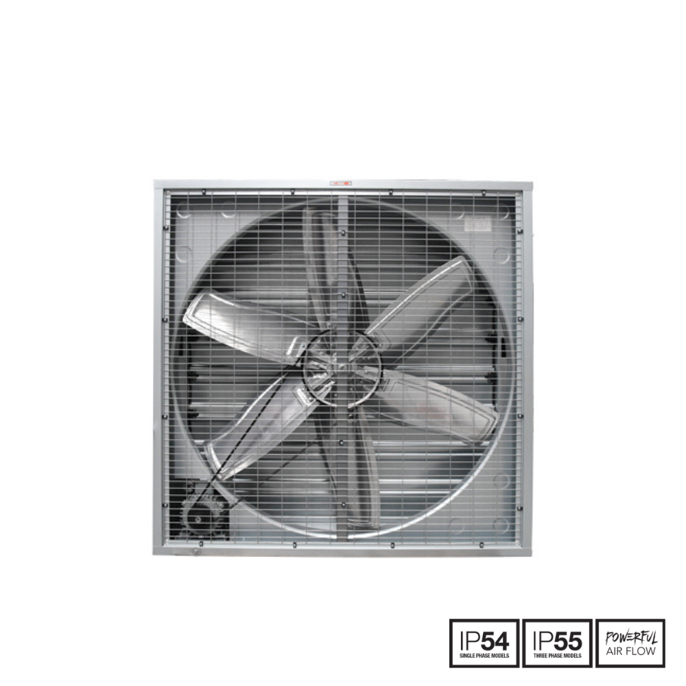 Fantech High Volume Galvanised Steel Wall Fan -  HVE100 | 1000MM | 1 Phase | w/ Backdraft Dampers
