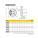 Fantech Compact 2000 Wall Mounted Square Plate Axial Exhaust Fans - 1 Phase | CPE0404F