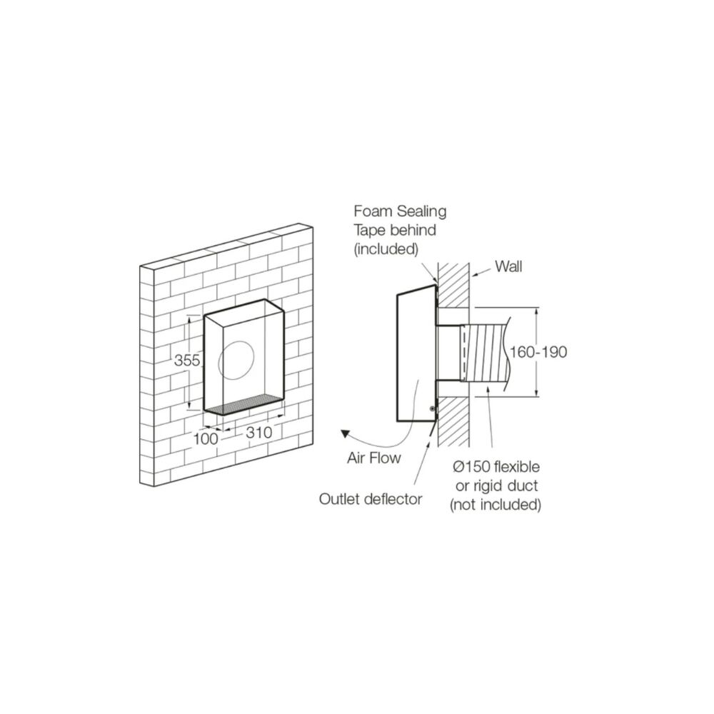 Fantech Ezifit Thru Wall External Wall Mounted Fan - EWE152 / EWE154