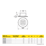 Fantech IDJG Ceiling Mounted Inlet Internal Grille - White | 150MM / 200MM / 250MM / 300MM