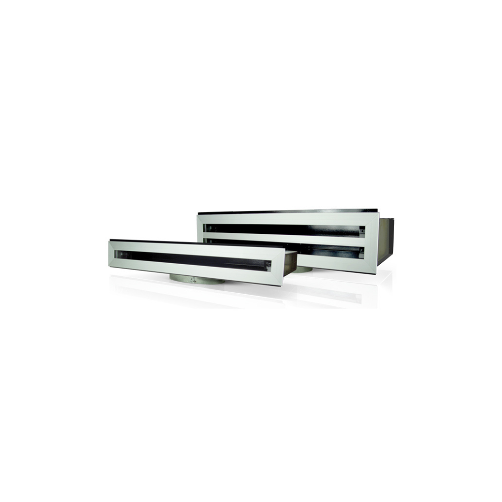 Fantech Double Slot Linear Slot Grille - Anodised Silver / White | Flange Size: 150MM