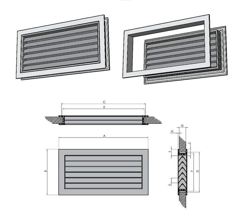 Aluminium Door Grille - Available in various sizes