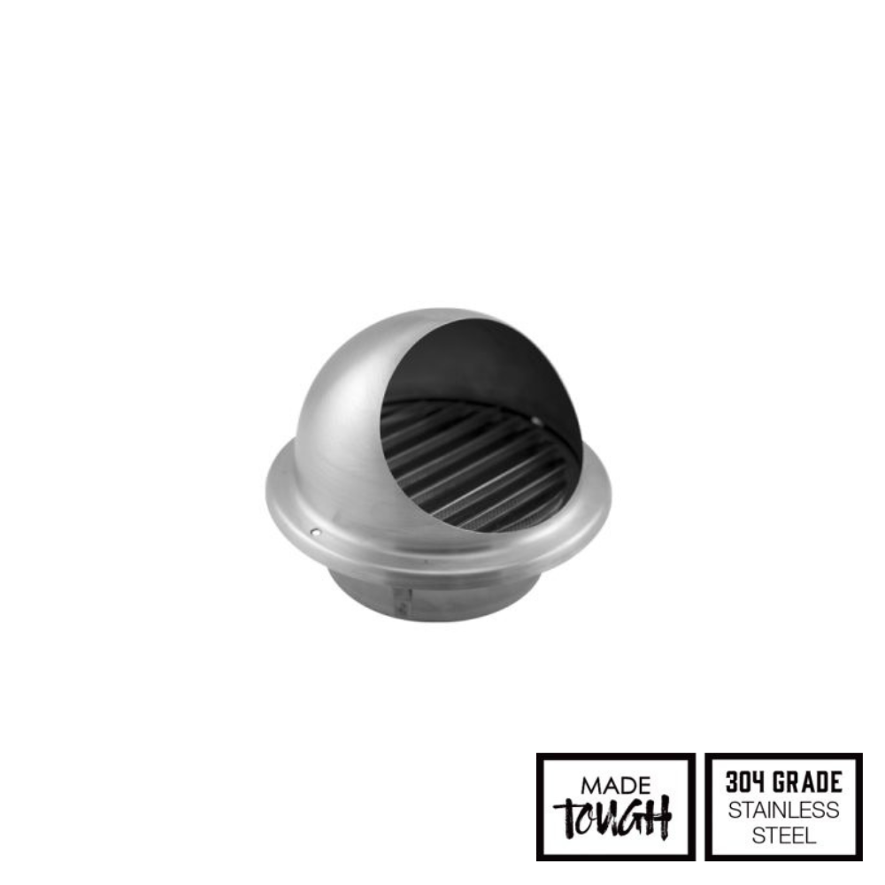 Fantech 304 Stainless Steel Dome Vent EDVSS - 100MM /125MM / 150MM / 160MM | Bush Fire Compliant