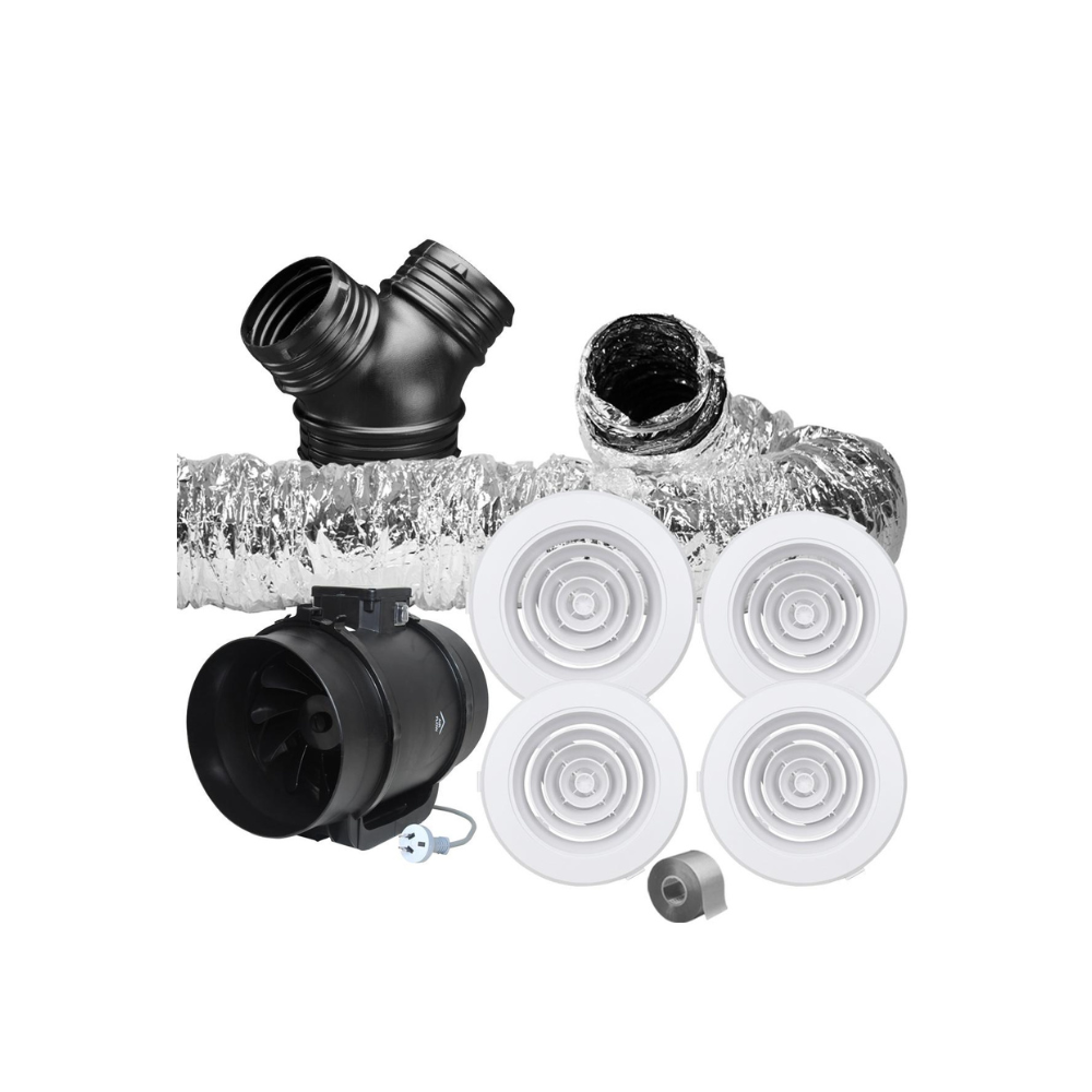Fantech Heat Transfer Kit - 1 to 3 Room | Fireplace Heat Distribution | Inline Fan Kit
