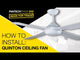 Fantech Quinton AC 4 Blade Ceiling Fan w/ 18W LED Light - 1220MM (48" Inch) | White | 3 Speed Wall Controller Included